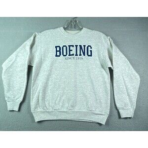 Vintage Boeing Women’s Crew Neck Sweatshirt Womens Medium Gray